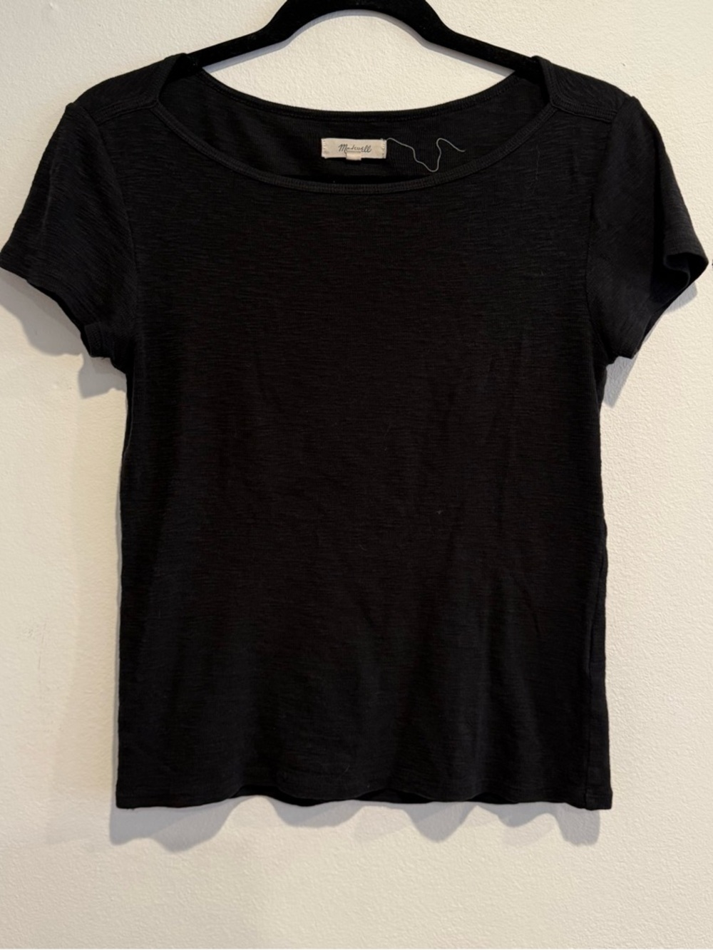 Madewell Black Short Sleeve Knit Crew Tee